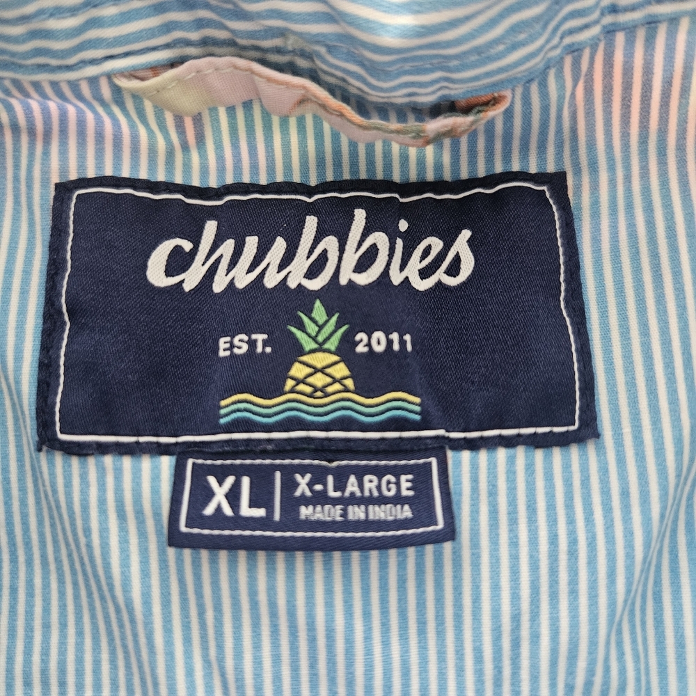 Chubbies Lot Of 2 Mens Regular Fit Hawaiian Floral Button Up Shirts Sz XL Beach - Picture 8 of 14